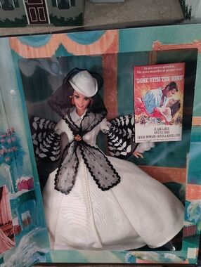Vintage 1994 Gone With the Wind Scarlett Doll in White Dress with Black Trim